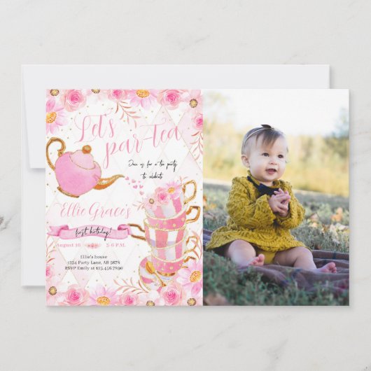 Par-teaのパーティー写真 招待状 (正面)