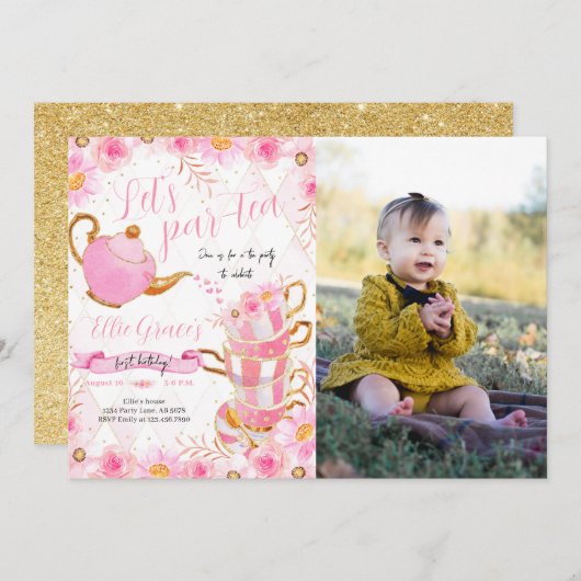 Par-teaのパーティー写真 招待状 (正面/裏面)