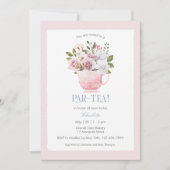 PAR-TEAピンクベビーシャワー招待状 招待状 (正面)