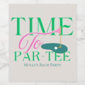 Par-Teeまでの時間 – おもしろいゴルフをテーマにしたバチェロレッテ ワインラベル (シングルラベル)