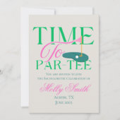 Par-Teeまでの時間 – おもしろいゴルフをテーマにしたバチェロレッテ 招待状 (正面)