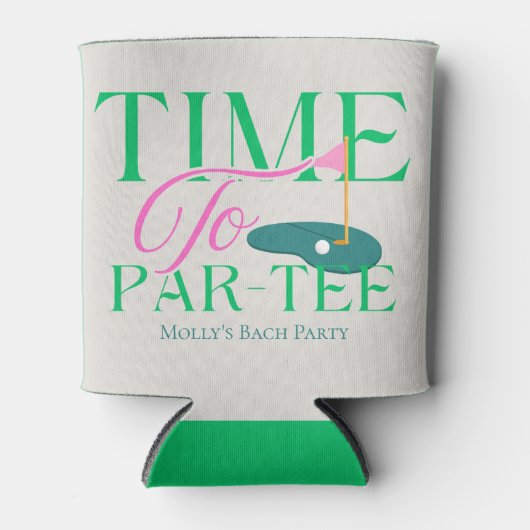 Par-Teeまでの時間 – おもしろいゴルフをテーマにしたバチェロレッテ 缶クーラー (正面)