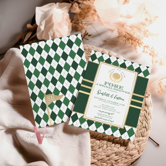 PAR-TEEグリーンゴルフブライダルシャワー招待 招待状