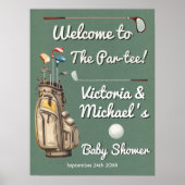 Par-Teeゴルフベビーシャワーウェルカムサイン ポスター (正面)