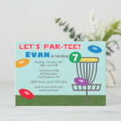 PAR-TEEディスクゴルフ誕生日のパーティの招待状は 招待状 (スタンド正面)