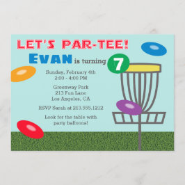 PAR-TEEディスクゴルフ誕生日のパーティの招待状は 招待状