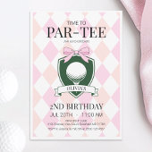 Par-Teeピンクゴルフへの時間2nd誕生日パーティー 招待状