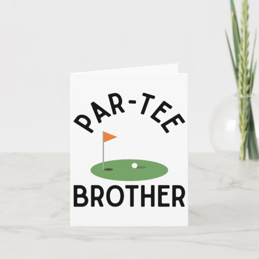 Par Tee Brother Funny Golf Birthday Party Family M カード (正面)