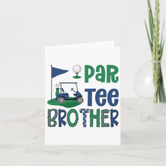 Par-tee Brother Golf Lover Birthday Party Family M カード (正面)
