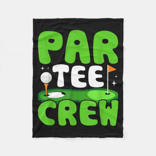 Par Tee Crew Golfing Fun Spirit  フリースブランケット (正面)