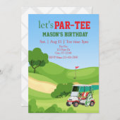 PAR-TEE, golf birthday 招待状 (正面/裏面)