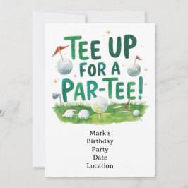 Par Tee Golfer パーティーのためのゴルフティーアップ 招待状