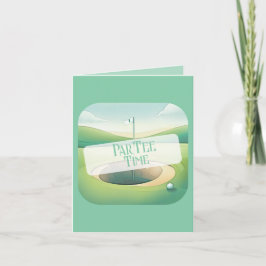 Par-Tee Time Golfをテーマにしたフォト誕生日招待状 招待状