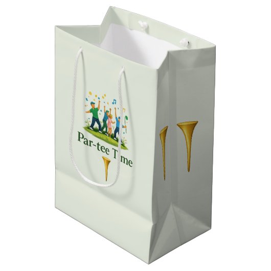 Par-tee Time Golf Gift Bag | Fun Sports Gift ミディアムペーパーバッグ (正面アングル)