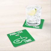 Par-Tee Time White スクエアペーパーコースター (インサイチュ)