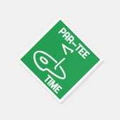 Par-Tee Time White スタンダードカクテルナプキン (角)