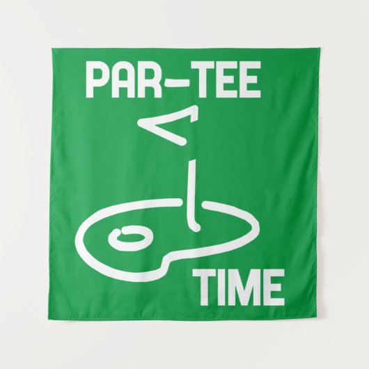 Par-Tee Time White タペストリー (正面)