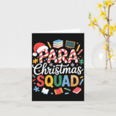 Para Christmas Squad Teacher Paraprofessional Holi カード (黄色い花)