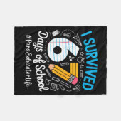 Para Educator Survived 67 Days Of School Humor Des フリースブランケット (正面(横))