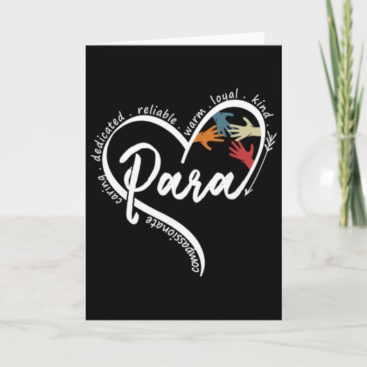 Para Heart Paraprofessional Teacher Paraeducator  カード (正面)