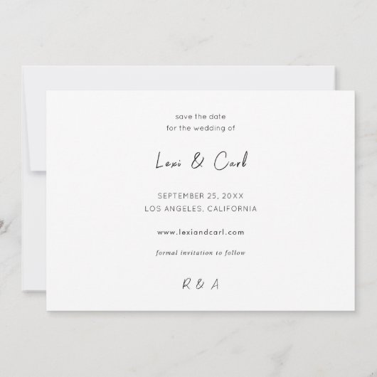 Para Photo Horizontalモダン日付の保存 招待状 (裏面)