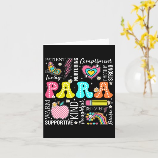 Para Professional Educator 1st Day Of Back To Scho カード (黄色い花)