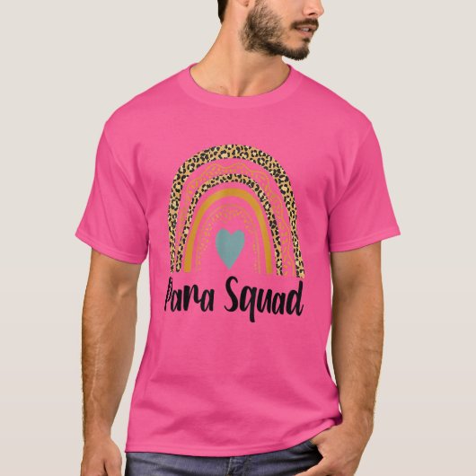 Para Squad Rainbow Leopard First Day Of School Tea Tシャツ (正面)