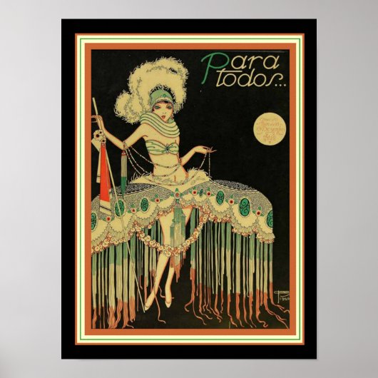 Para Todos Art Deco Poster 12 x 16 ポスター (正面)