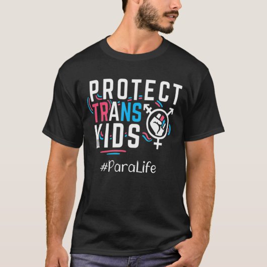 Para Trans 保護 Kids Transgender LgbtプライドMon Tシャツ (正面)
