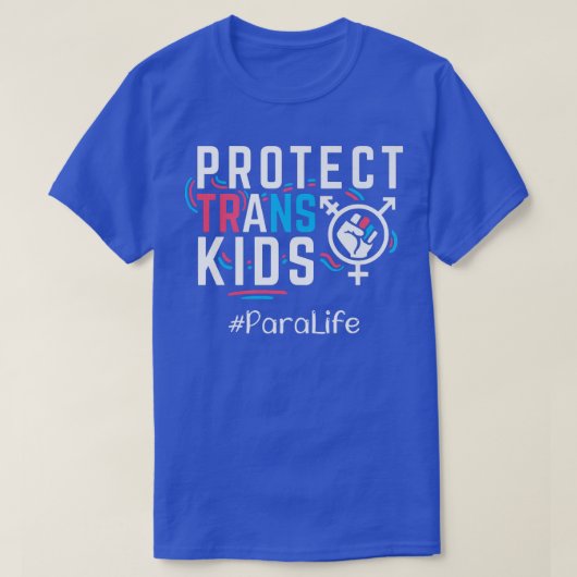 Para Trans 保護 Kids Transgender LGBTプライドMon Tシャツ (デザイン正面)