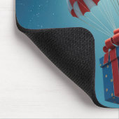 Parachutes Delivering a Christmas Gift  マウスパッド (コーナー)