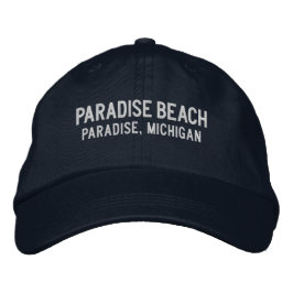 Paradise Beach Michigan Embroidered Baseball Hat 刺繍入りキャップ