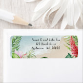 Paradise Blooms Wedding Return Address Label ラベル (インサイチュ)