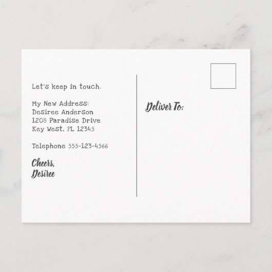 Paradise Called Tropical Orchids I've Moved ポストカード (裏面)