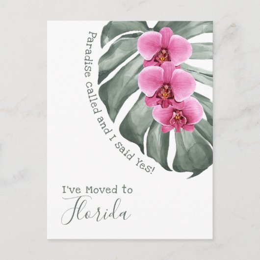 Paradise Called Tropical Orchids I've Moved ポストカード (正面)