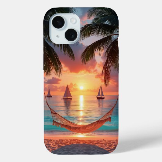 Paradise Found: Sunset Sails and Swaying Palms Case-Mate iPhoneケース (裏面)