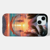 Paradise Found: Sunset Sails and Swaying Palms Case-Mate iPhoneケース (裏面 (横))