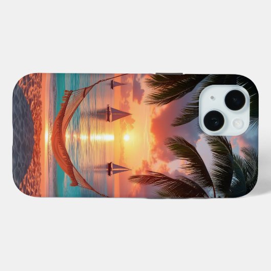 Paradise Found: Sunset Sails and Swaying Palms Case-Mate iPhoneケース (裏面 (横))