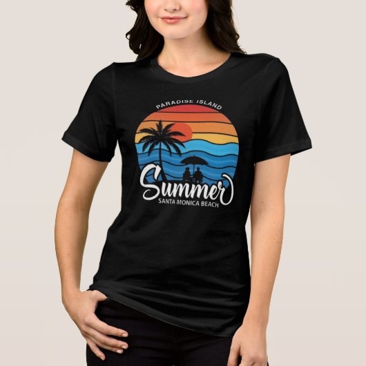 Paradise Island Santa Monica Beach-35307 トライブレンドＴシャツ (正面)