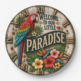 Paradise Parrot Tropical Colorful Macaw Island ペーパープレート