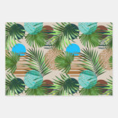 Paradise plants Hawaiian pattern ラッピングペーパーシート (正面2)