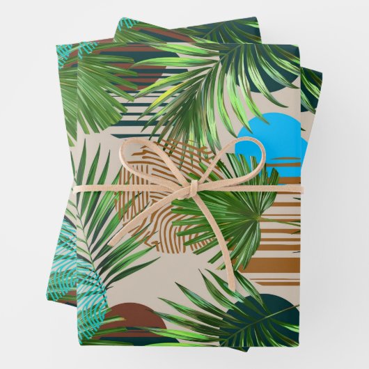 Paradise plants Hawaiian pattern ラッピングペーパーシート (インサイチュ)