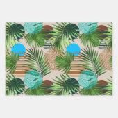 Paradise plants Hawaiian pattern ラッピングペーパーシート (正面)