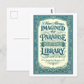"Paradise Will Be a Kind of Library" Quotation ポストカード (正面/裏面)
