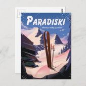 Paradiski Tarentaise Valley, France，スキーポスター。 ポストカード (正面/裏面)