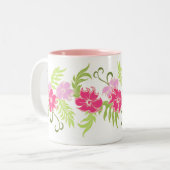 Paradisoのハワイのハイビスカスバンド ツートーンマグカップ (正面左)