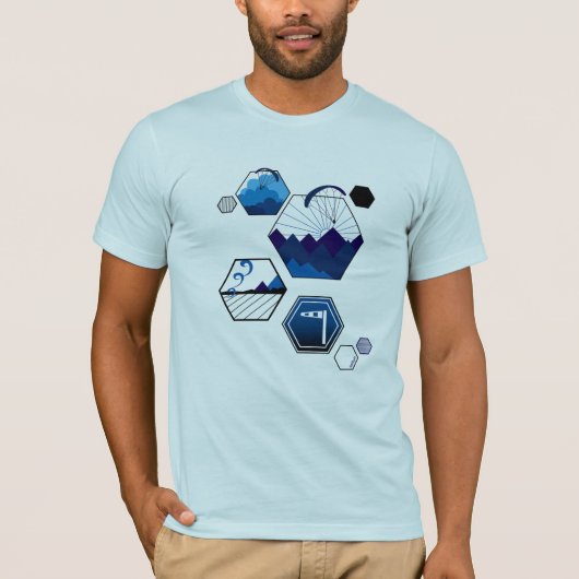 Paragliding面分割エレメントNavy Tシャツ (正面)