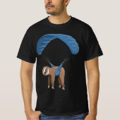 Paragliding Flying Sloth Skydiving Paraglider  Tシャツ (正面)