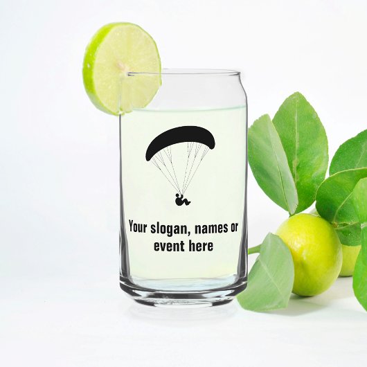 Paragliding Motif完全にカスタマイズ可能な文字 ガラス缶