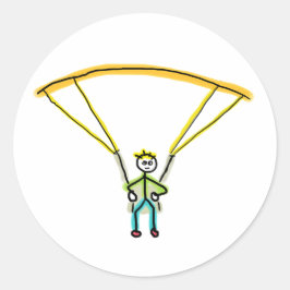 Paragliding Stickman ラウンドシール